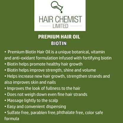 Hair Chemist Biotin Pro-Growth Premium Hair Oil 7.1 oz. – Nourishing Treatment for Thicker, Stronger Hair