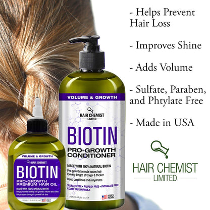 Hair Chemist Biotin Pro-Growth Premium Hair Oil 7.1 oz. – Nourishing Treatment for Thicker, Stronger Hair
