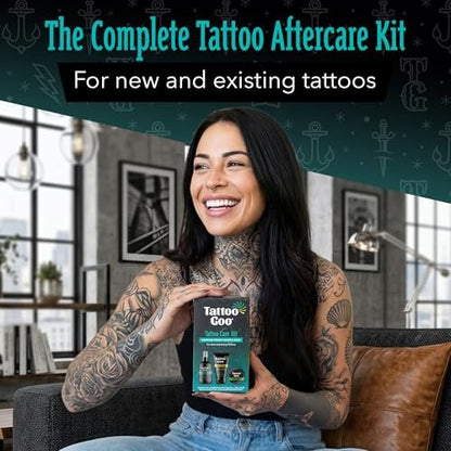 Tattoo Goo Tattoo Aftercare Kit – Complete 3-Piece Set with Antimicrobial Soap, Tattoo Balm & Healing Lotion for Fresh Ink, Ongoing Maintenance & Piercing Care Avelisse