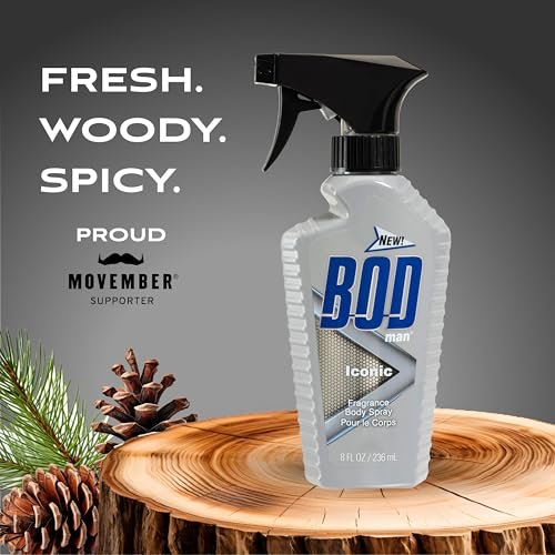 BOD Man Fragrance Body Spray, Iconic, 8 fl oz - Long-Lasting Scent for Men - görsel 4