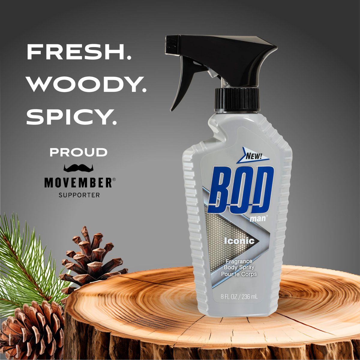 BOD Man Fragrance Body Spray, Iconic, 8 fl oz - Long-Lasting Scent for Men - görsel 3