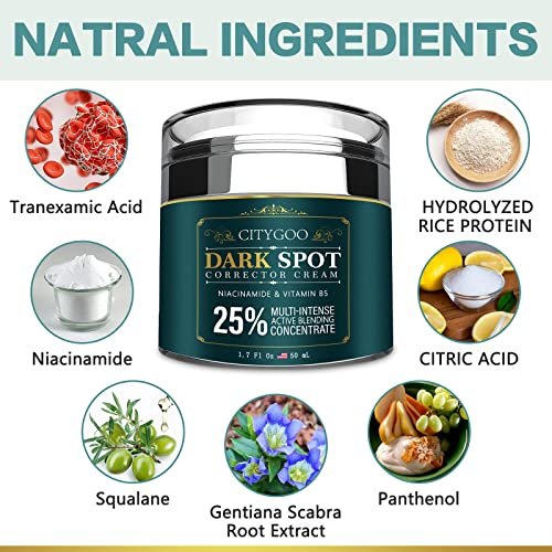 CITYGOO Dark Spot Remover for Face - Dark Spot Corrector Cream for Melasma, Freckles, Sun Spots & Blemishes - Enriching Skincare for All Skin Tones - 1.7 FL OZ Avelisse
