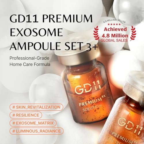 GD11 Exosome Ampoule Set - 3 Pairs Freeze-Dried Powder & Moisture Activator for Firm, Even Skin & K-Beauty Glass-Skin Glow Avelisse