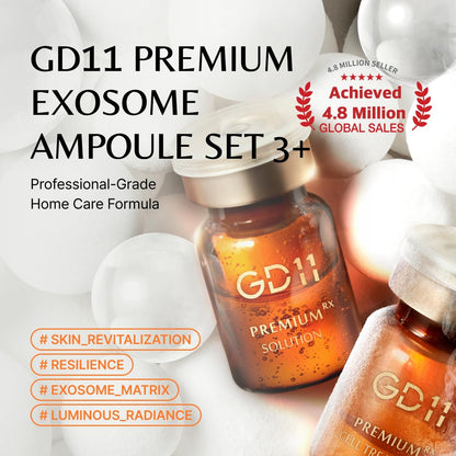 GD11 Exosome Ampoule Set - 3 Pairs Freeze-Dried Powder & Moisture Activator for Firm, Even Skin & K-Beauty Glass-Skin Glow Avelisse