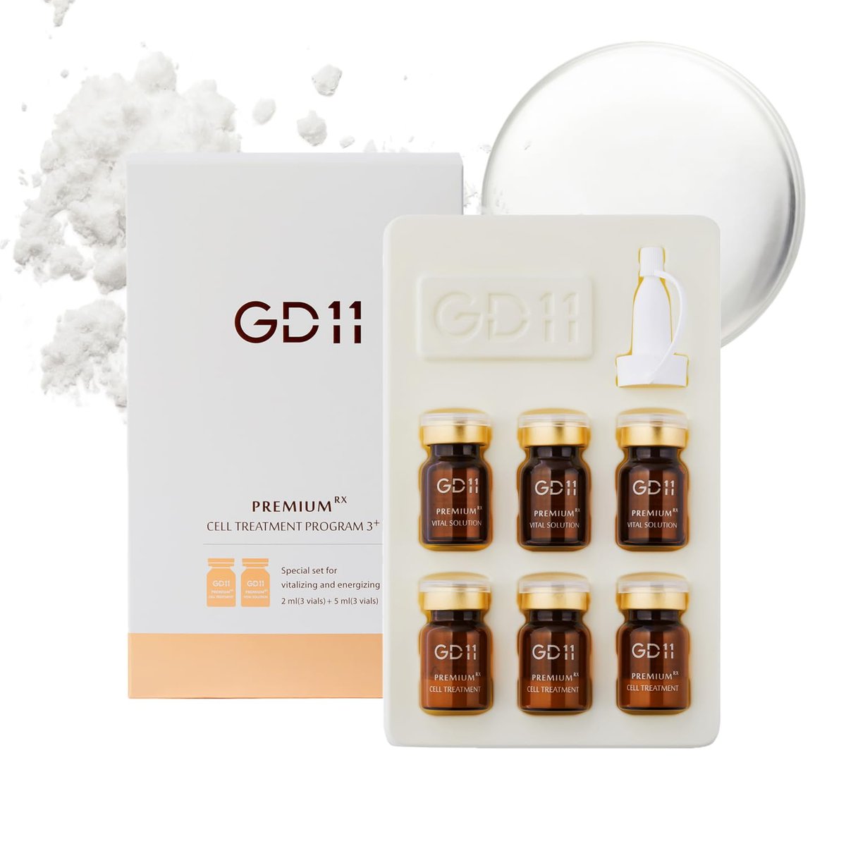 GD11 Exosome Ampoule Set - 3 Pairs Freeze-Dried Powder & Moisture Activator for Firm, Even Skin & K-Beauty Glass-Skin Glow Avelisse