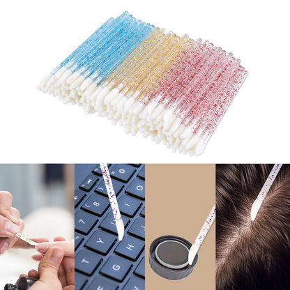 300 Pcs Glitter Crystal Lip Brush Set - Disposable Lip Gloss Applicators & Lipstick Brushes for Precise Makeup Application