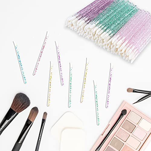 300 Pcs Glitter Crystal Lip Brush Set - Disposable Lip Gloss Applicators & Lipstick Brushes for Precise Makeup Application - görsel 16
