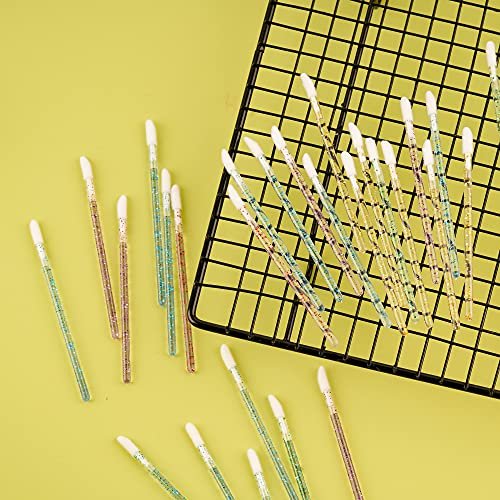300 Pcs Glitter Crystal Lip Brush Set - Disposable Lip Gloss Applicators & Lipstick Brushes for Precise Makeup Application - görsel 14