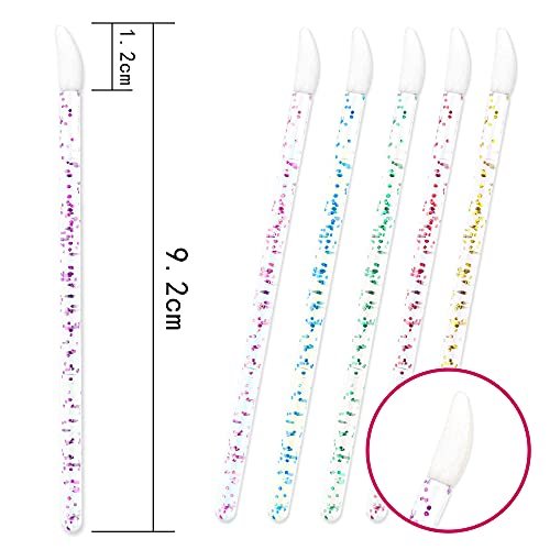 300 Pcs Glitter Crystal Lip Brush Set - Disposable Lip Gloss Applicators & Lipstick Brushes for Precise Makeup Application - görsel 12