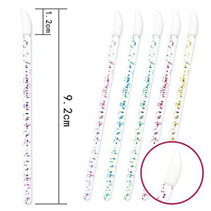 300 Pcs Glitter Crystal Lip Brush Set - Disposable Lip Gloss Applicators & Lipstick Brushes for Precise Makeup Application