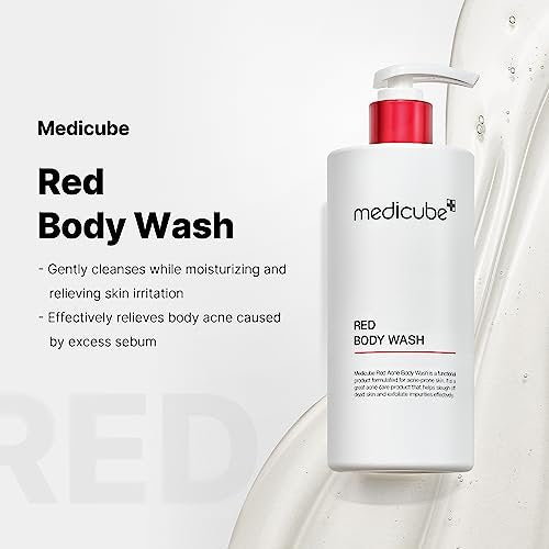 Medicube Red Body Wash - Low pH Hydrating Cleanser with Salicylic Acid, Lactic Acid, Niacinamide & Hyaluronic Acid for Bacne Treatment, 14.1 Fl Oz - görsel 4