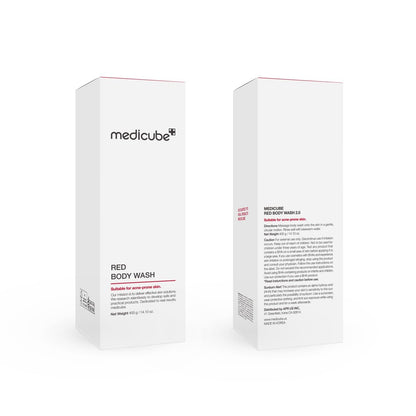 Medicube Red Body Wash - Low pH Hydrating Cleanser with Salicylic Acid, Lactic Acid, Niacinamide & Hyaluronic Acid for Bacne Treatment, 14.1 Fl Oz