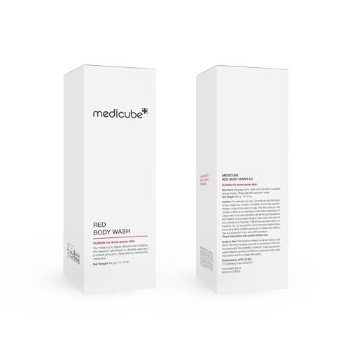 Medicube Red Body Wash - Low pH Hydrating Cleanser with Salicylic Acid, Lactic Acid, Niacinamide & Hyaluronic Acid for Bacne Treatment, 14.1 Fl Oz - görsel 14