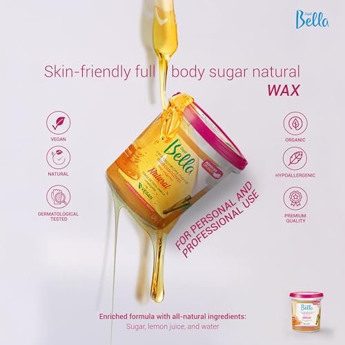 DEPIL BELLA Brazilian Sugar Wax – Organic, Natural, Vegan Hair Removal Wax for All Skin Types (2.87 lbs) Avelisse