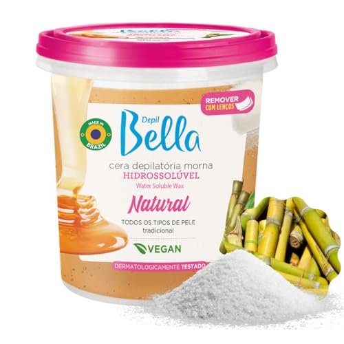 DEPIL BELLA Brazilian Sugar Wax – Organic, Natural, Vegan Hair Removal Wax for All Skin Types (2.87 lbs) Avelisse
