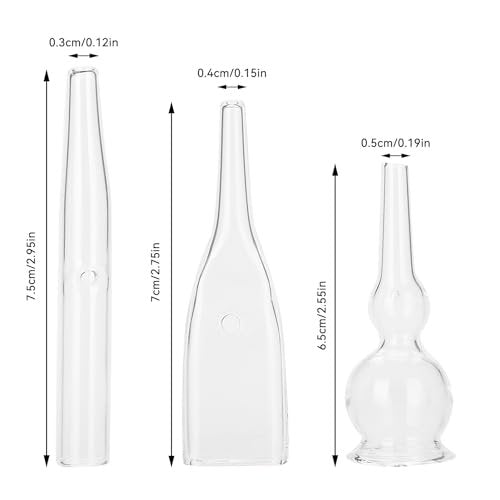 3pcs Vacuum Glass Tube Kit - Blackhead Removal Facial Suction Pore Vacuum Cleaner for Face, Microdermabrasion Machine Accessories Avelisse