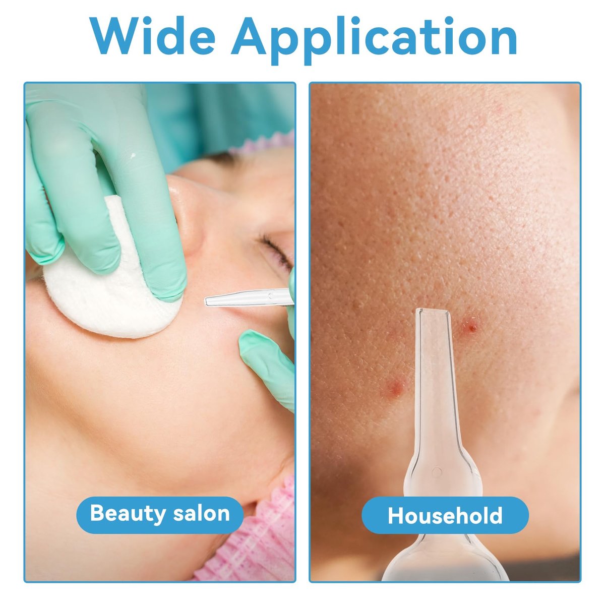 3pcs Vacuum Glass Tube Kit - Blackhead Removal Facial Suction Pore Vacuum Cleaner for Face, Microdermabrasion Machine Accessories Avelisse