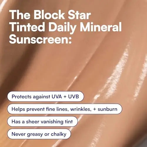 Bliss Block Star SPF 30 Daily Tinted Mineral Sunscreen with Zinc Oxide - All Skin Tones - 1.4 oz Avelisse