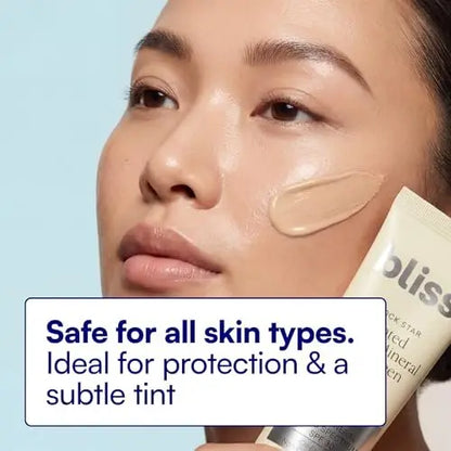 Bliss Block Star SPF 30 Daily Tinted Mineral Sunscreen with Zinc Oxide - All Skin Tones - 1.4 oz Avelisse