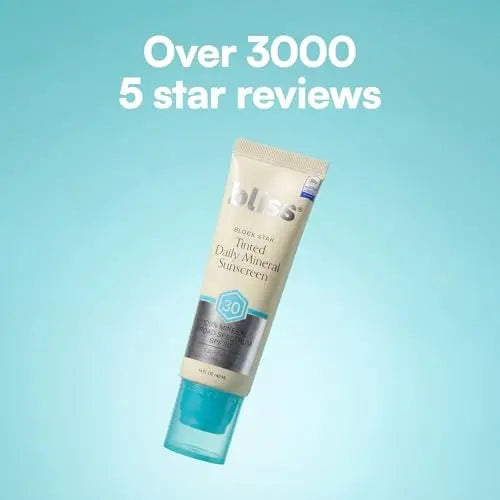 Bliss Block Star SPF 30 Daily Tinted Mineral Sunscreen with Zinc Oxide - All Skin Tones - 1.4 oz Avelisse