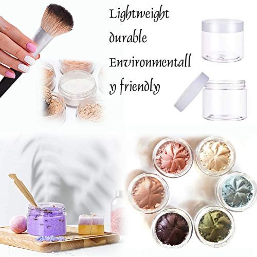 20 Pack 2oz Plastic Empty Jars with Lids - Wide Mouth Refillable Storage Containers for Cosmetics, Crafts, Candy, Beads, Slime Making, and Gifts (White) - görsel 14