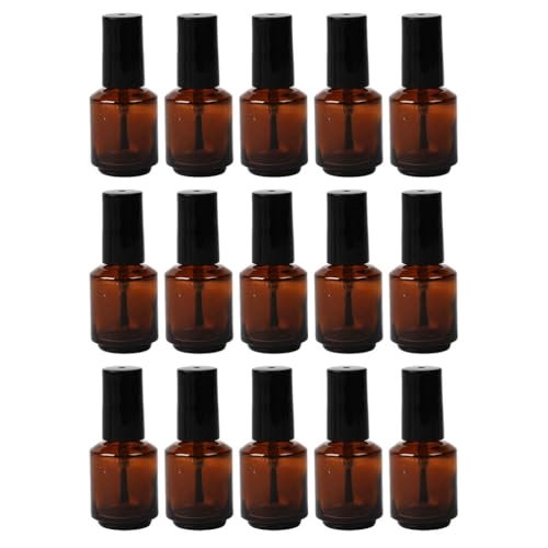 Beaupretty 15Pcs Empty Nail Polish Bottles 7ml Refillable Cylindrical Glass Vials with Brush for DIY Nail Polish Mixing and Cosmetic Liquid Storage - görsel 2