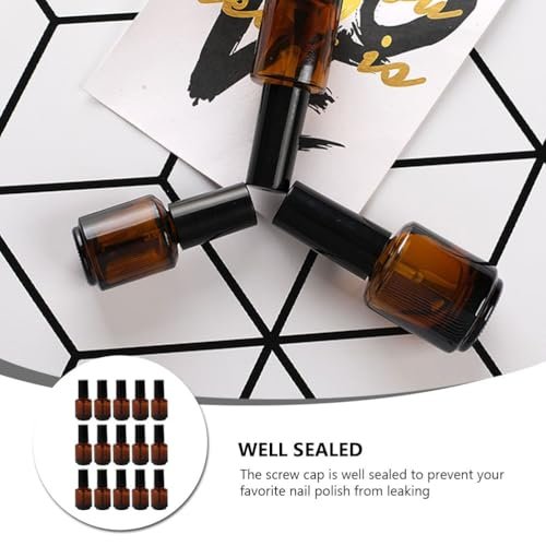 Beaupretty 15Pcs Empty Nail Polish Bottles 7ml Refillable Cylindrical Glass Vials with Brush for DIY Nail Polish Mixing and Cosmetic Liquid Storage - görsel 14