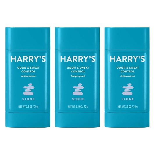 Harry's Men's Deodorant Antiperspirant, Odor & Sweat Control - Stone Scent, 3 Count (2.5 oz each) Avelisse