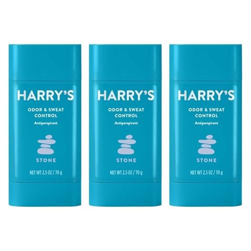 Harry's Men's Deodorant Antiperspirant, Odor & Sweat Control - Stone Scent, 3 Count (2.5 oz each) Avelisse
