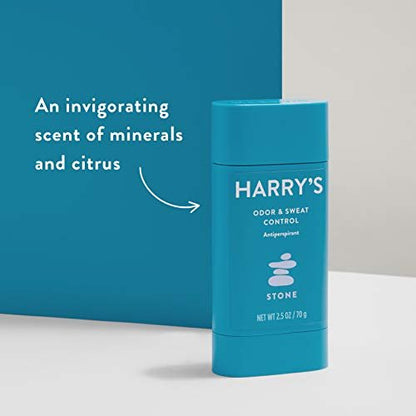 Harry's Men's Deodorant Antiperspirant, Odor & Sweat Control - Stone Scent, 3 Count (2.5 oz each) Avelisse