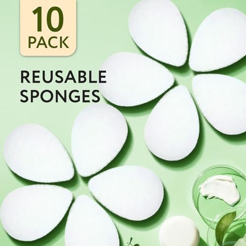 Impresa Face Scrubber Exfoliating Pads - 10 Count White Puff Facial Sponges for Deep Clean & Skin Buffing Avelisse