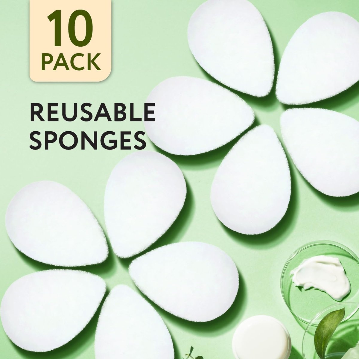 Impresa Face Scrubber Exfoliating Pads - 10 Count White Puff Facial Sponges for Deep Clean & Skin Buffing Avelisse