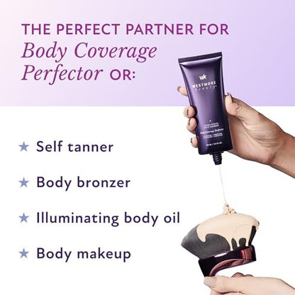 Westmore Beauty Blend & Blur Body Kabuki Brush & Self Tanner Brush - Body Makeup & Foundation Blending Applicator for Self Tanning - Durable Vegan Bristles Avelisse