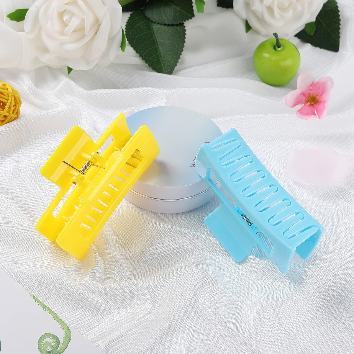 15 Pack Rectangle Hair Claw Clips - Solid Color Non-Slip Hair Jaw Clips for Women - CECIAOAIME - görsel 9