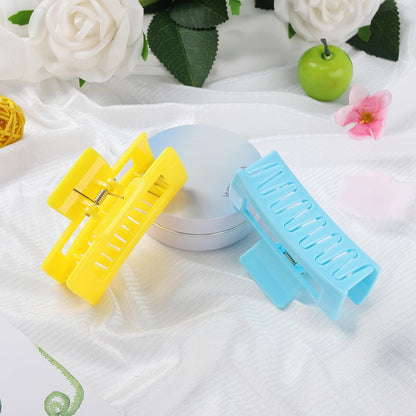 15 Pack Rectangle Hair Claw Clips - Solid Color Non-Slip Hair Jaw Clips for Women - CECIAOAIME