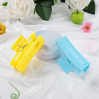 15 Pack Rectangle Hair Claw Clips - Solid Color Non-Slip Hair Jaw Clips for Women - CECIAOAIME