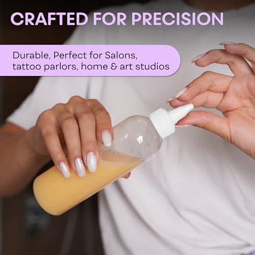 BRIGHTFROM Twist Top Applicator Bottles, 8 OZ Crystal Clear, Squeeze Empty Plastic Bottles, BPA-Free, PET, Refillable, Open/Close Nozzle - Multi Purpose (Pack of 3) - görsel 10