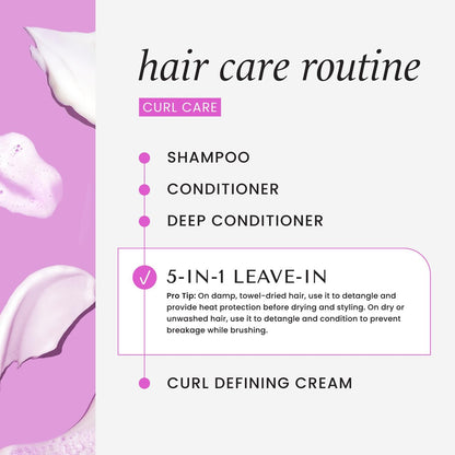 HASK CURL CARE 5-IN-1 Leave-In Spray Conditioner for Curly Hair Types - Vegan, Cruelty Free, Color Safe, Gluten-Free, Sulfate-Free, Paraben-Free (6 Fl Oz)