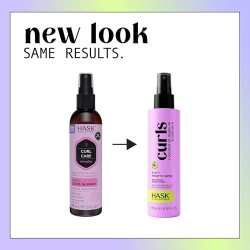 HASK CURL CARE 5-IN-1 Leave-In Spray Conditioner for Curly Hair Types - Vegan, Cruelty Free, Color Safe, Gluten-Free, Sulfate-Free, Paraben-Free (6 Fl Oz) - görsel 3