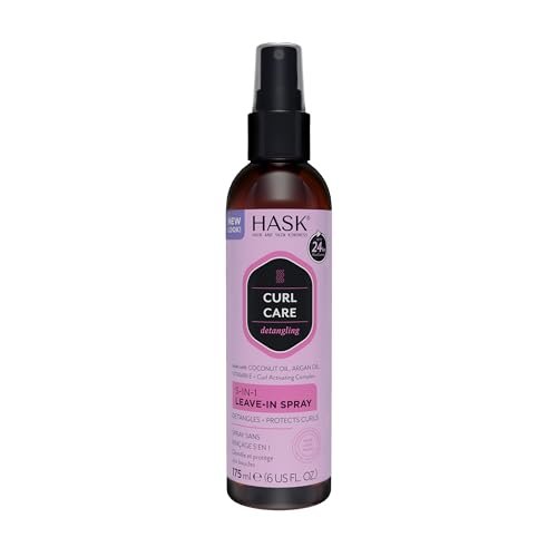 HASK CURL CARE 5-IN-1 Leave-In Spray Conditioner for Curly Hair Types - Vegan, Cruelty Free, Color Safe, Gluten-Free, Sulfate-Free, Paraben-Free (6 Fl Oz) - görsel 1