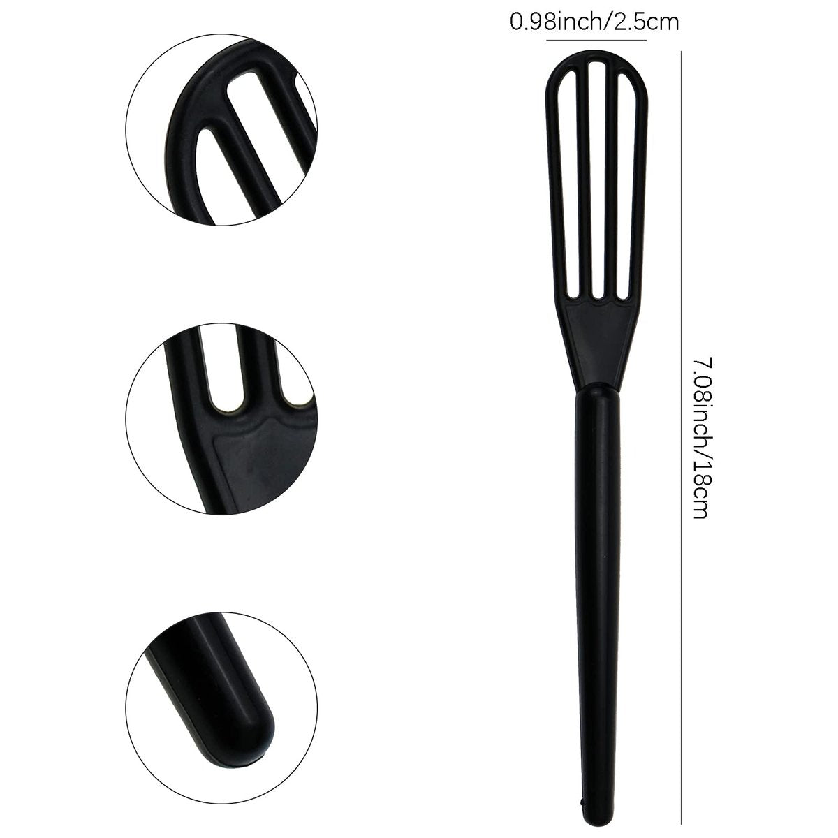 10-Pack Black Plastic Hair Color Mixing Whisks - Salon & Home Dye Applicators by DIYstore - görsel 3