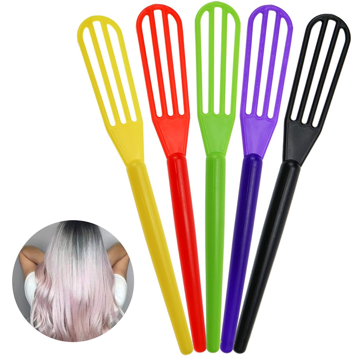 10-Pack Black Plastic Hair Color Mixing Whisks - Salon & Home Dye Applicators by DIYstore - görsel 7