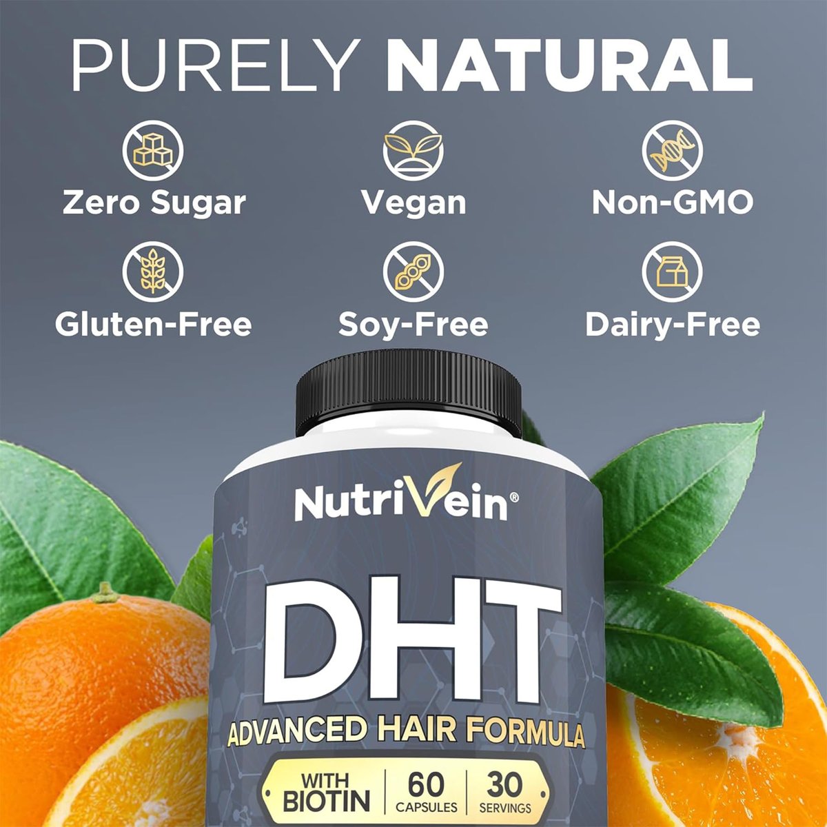 Nutrivein Premium DHT Blocker for Men & Women with Biotin - 60 Capsules, 30-Day Supply Avelisse