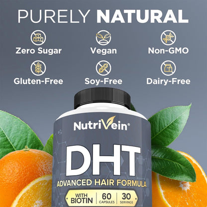 Nutrivein Premium DHT Blocker for Men & Women with Biotin - 60 Capsules, 30-Day Supply Avelisse