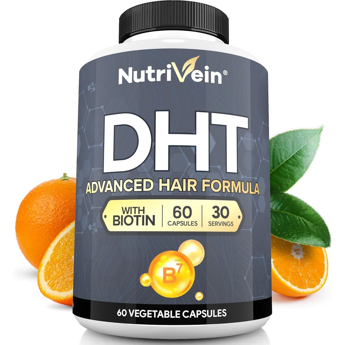 Nutrivein Premium DHT Blocker for Men & Women with Biotin - 60 Capsules, 30-Day Supply Avelisse