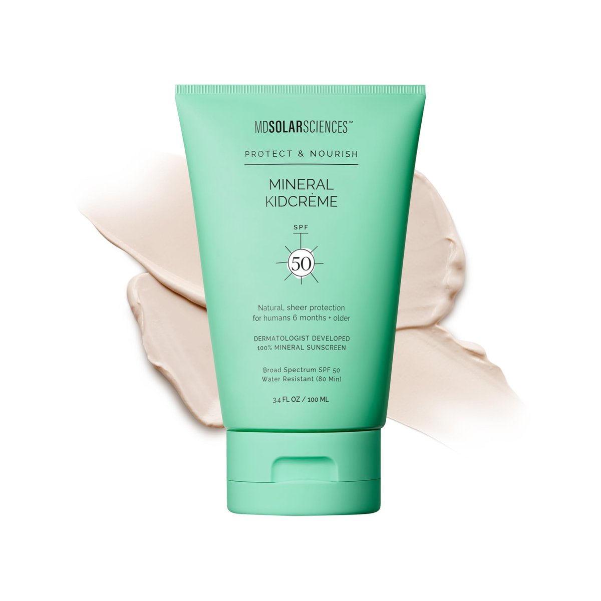 MDSolarSciences Mineral KidCrème SPF 50 – Gentle Broad-Spectrum Kids Sunscreen with Zinc Oxide & Squalane, Water-Resistant, No White Cast, Fragrance-Free (3.4 Fl Oz) Avelisse