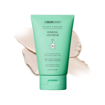 MDSolarSciences Mineral KidCrème SPF 50 – Gentle Broad-Spectrum Kids Sunscreen with Zinc Oxide & Squalane, Water-Resistant, No White Cast, Fragrance-Free (3.4 Fl Oz) Avelisse
