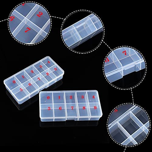 2-Pack White Plastic Nail Tip Storage Box with 10 Compartments - False Nail Organizer for Salon or Home Use - görsel 6