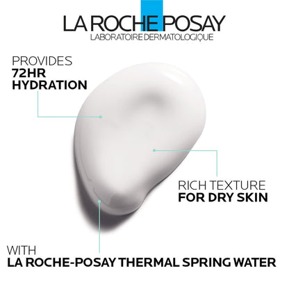 La Roche-Posay Hydraphase HA Rich Moisturizer for Dry Skin - Hyaluronic Acid Face Cream, 72HR Hydration, Oil-Free, Non-Comedogenic, 50 ML (1.69 fl. oz.)