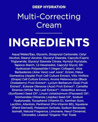 Andalou Naturals Deep Hydration Face Moisturizer Multi-Correcting Cream - Daily Skincare with Hyaluronic Acid, Vegan Collagen & Fruit Stem Cells - Repair Skin Elasticity & Boost Hydration - 1.7 fl oz Avelisse